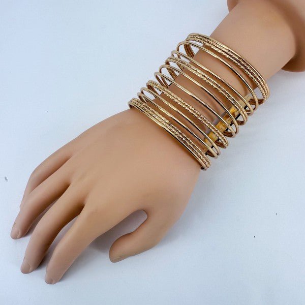 Gold Finish Adjustable Cuff Bracelet – | Shannon’s Chique Boutique