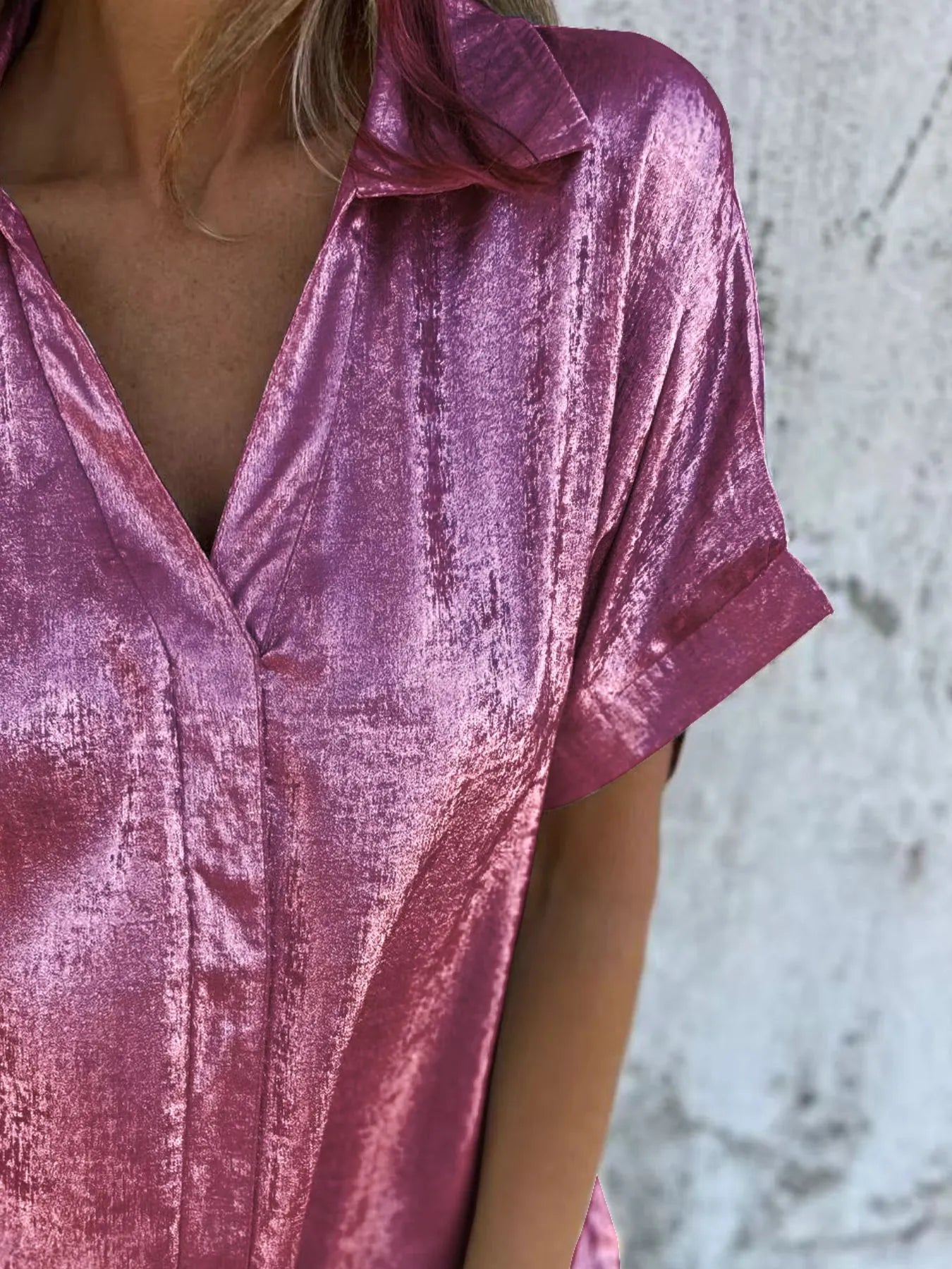 Shannon's Chique Boutique - Plus Size Collared Shirt - -