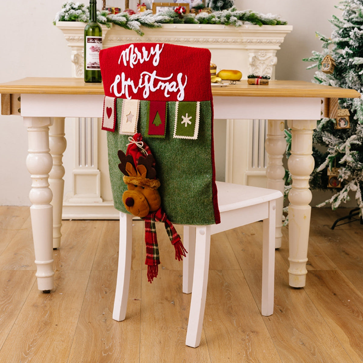 Christmas Chair Cover - Dark Green One Size -