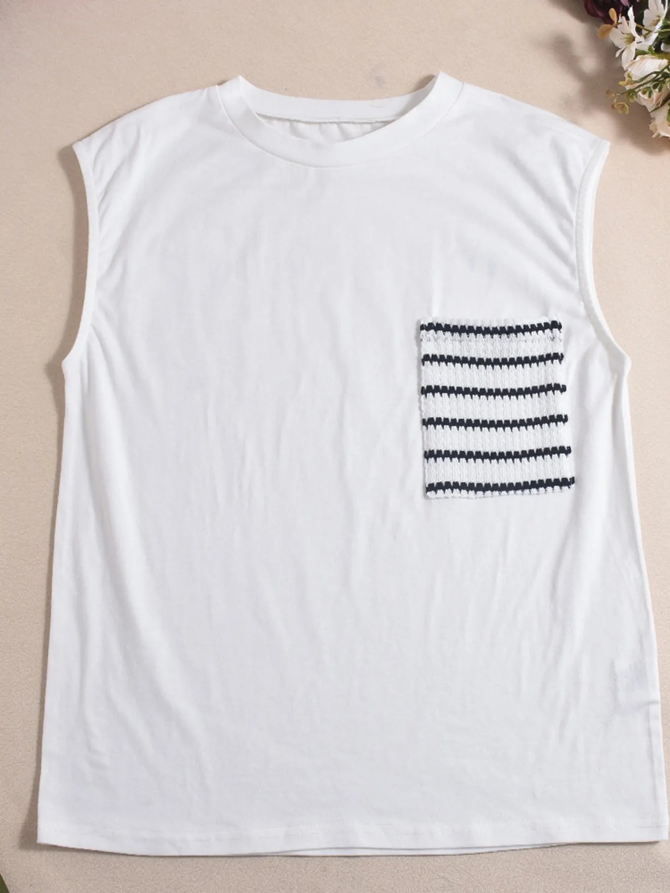 Two - Piece Lounge Set - Sleeveless Top & Striped Pants – | Shannon’s Chique Boutique