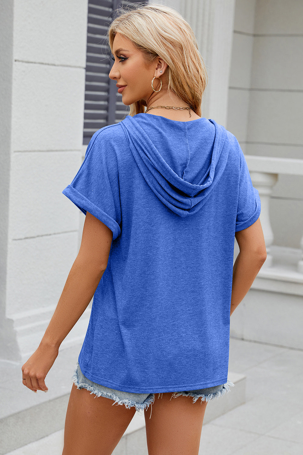 Florira Hooded Short Sleeve T-Shirt - -