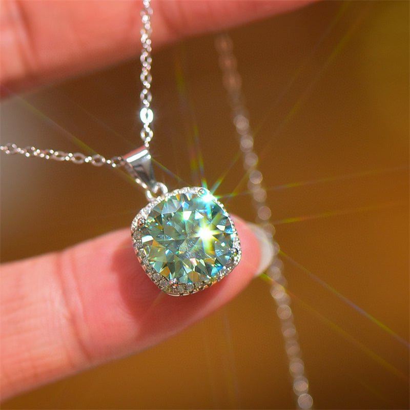 5 Carat Moissanite 925 Sterling Silver Pendant Necklace - -