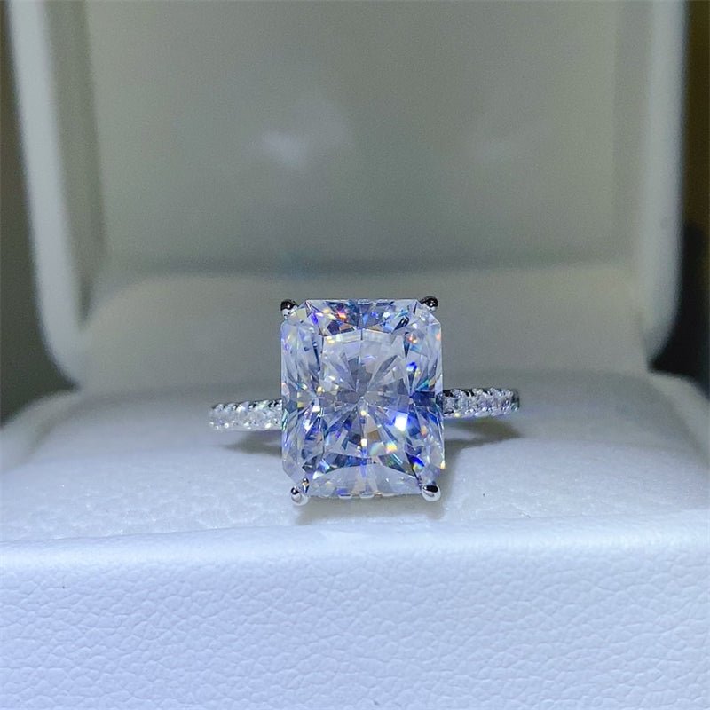 5 Carat Moissanite Zircon 925 Sterling Silver Ring - -