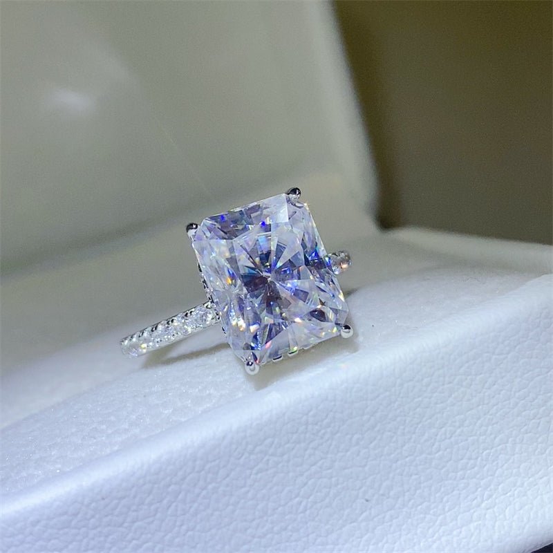 5 Carat Moissanite Zircon 925 Sterling Silver Ring - -
