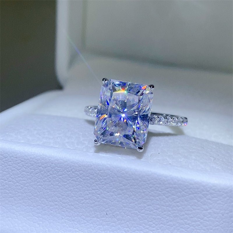 5 Carat Moissanite Zircon 925 Sterling Silver Ring - -