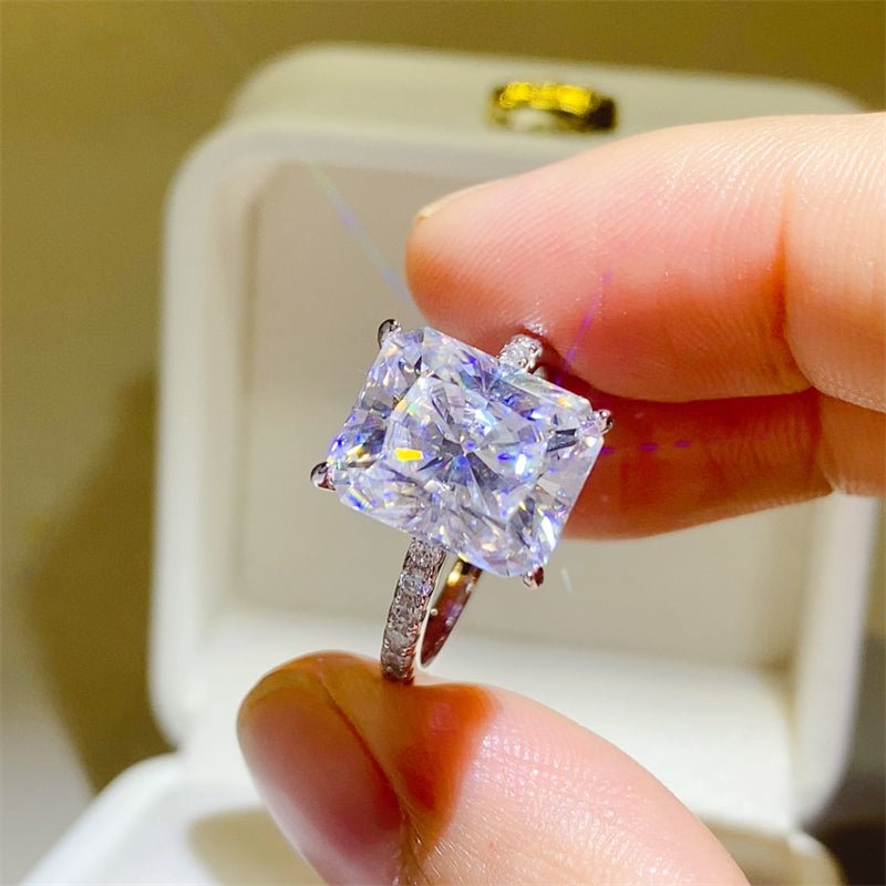 5 Carat Moissanite Zircon 925 Sterling Silver Ring - -