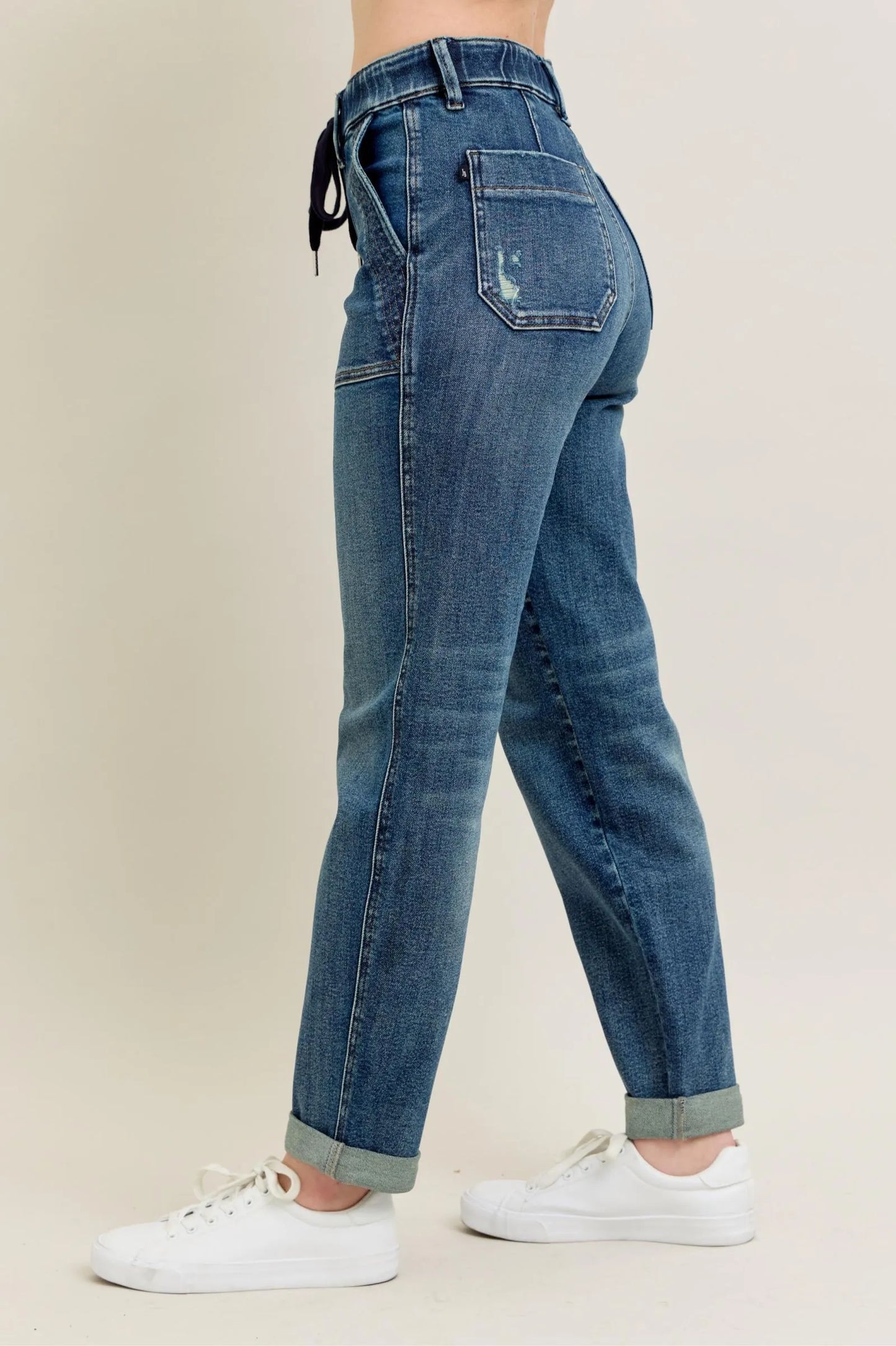 Judy Blue Full Size HW Vintage Wash Jeans w/ Drawstring Plus Size – | Shannon’s Chique Boutique