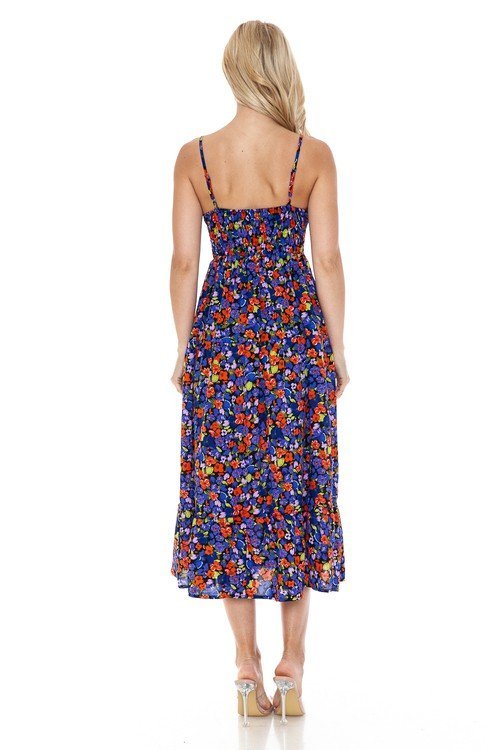 Floral V-Neck Maxi Dress – Garden Party - -