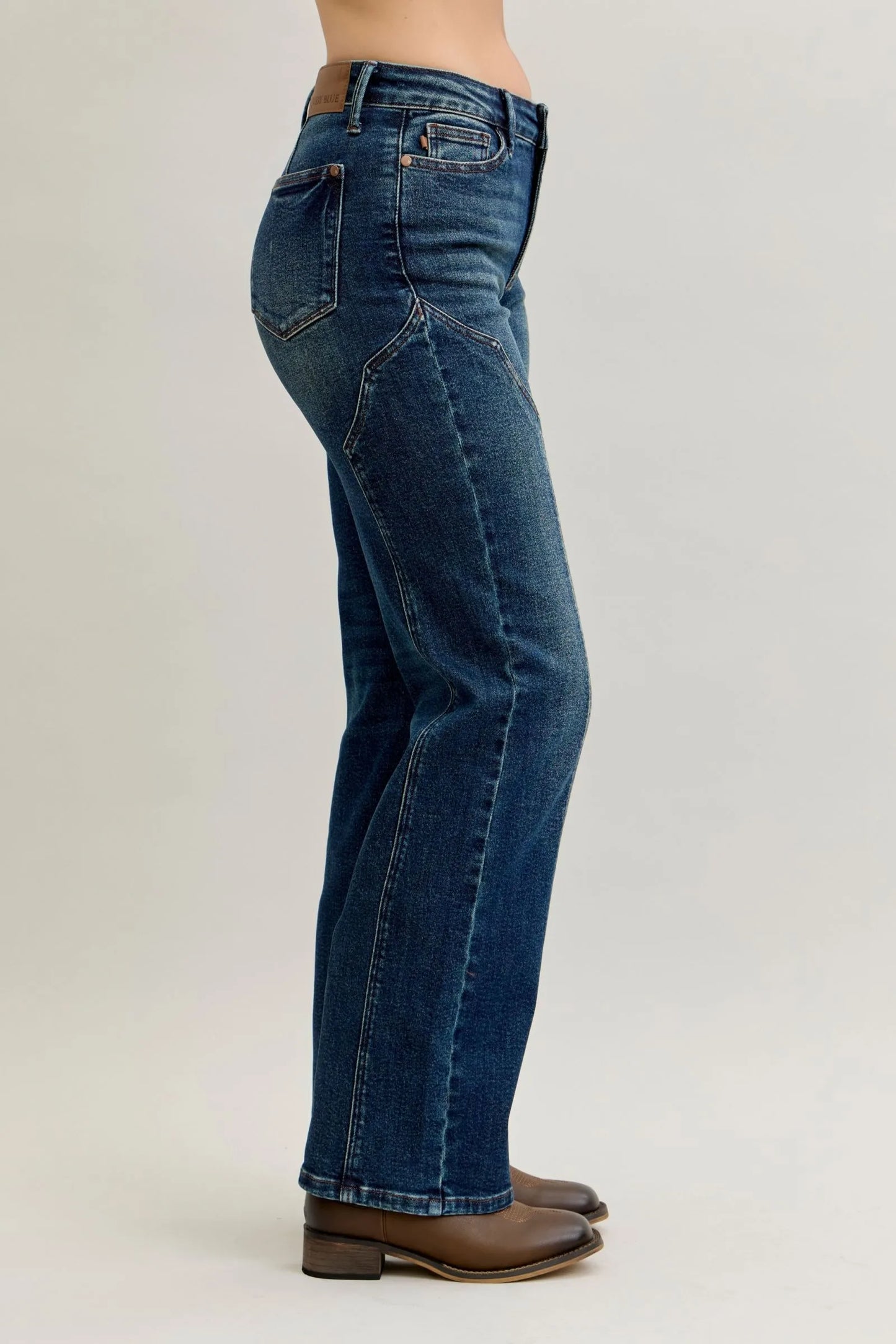 Judy Blue Full Size Seam Detail Straight Leg Jeans Plus Size – | Shannon’s Chique Boutique