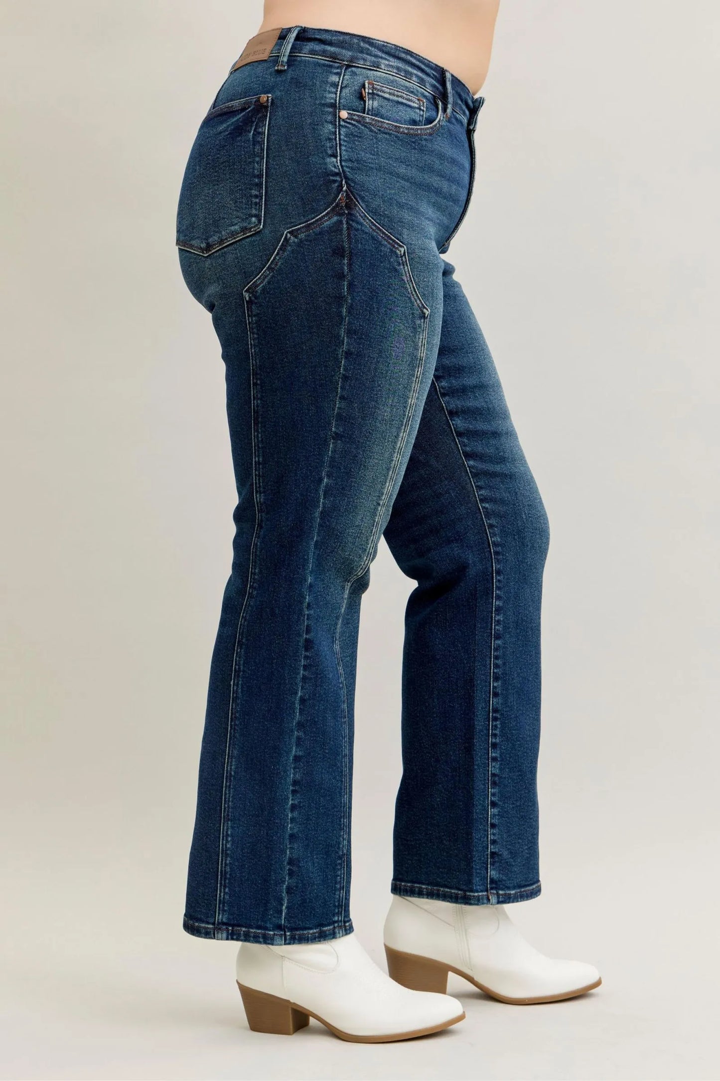 Judy Blue Full Size Seam Detail Straight Leg Jeans Plus Size – | Shannon’s Chique Boutique