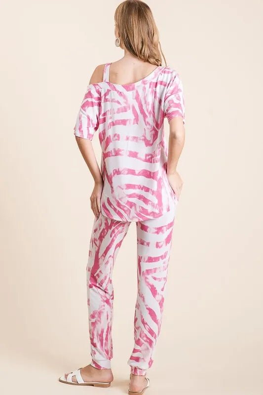 Zebra Print French Terry Lounge Set - Two - Piece Matching Set – | Shannon’s Chique Boutique