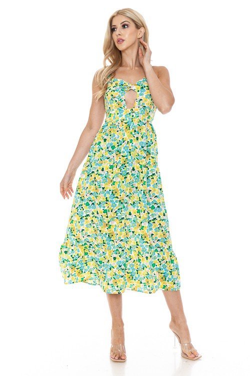 Floral V-Neck Maxi Dress – Garden Party - -