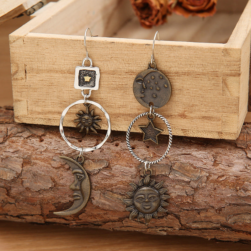 Star, Sun, and Moon Earrings - -
