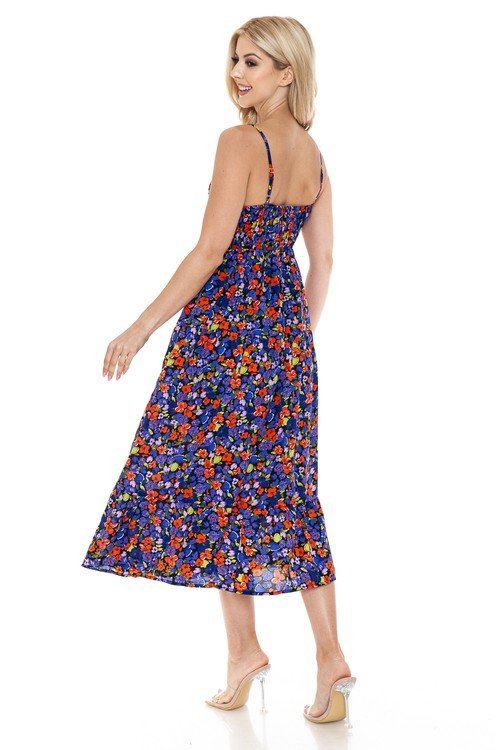 Floral V-Neck Maxi Dress – Garden Party - PURPLE -