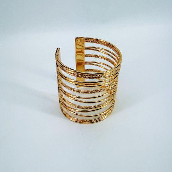 Gold Finish Adjustable Cuff Bracelet – | Shannon’s Chique Boutique