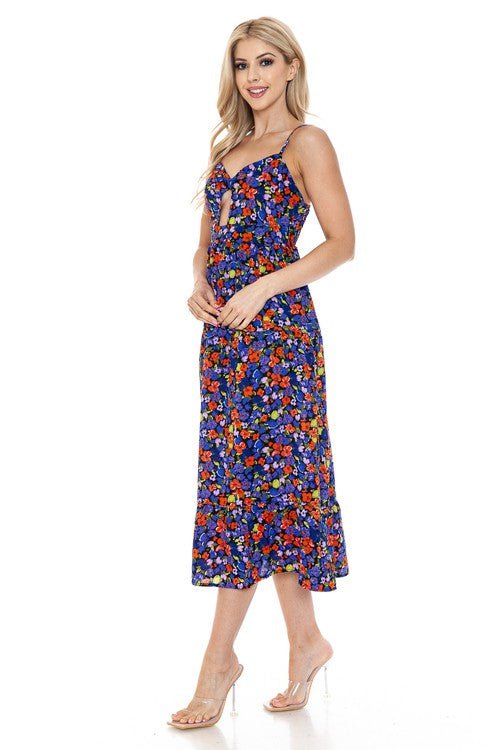 Floral V-Neck Maxi Dress – Garden Party - -