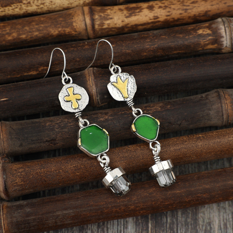 Bold Asymmetric Statement Earrings - -