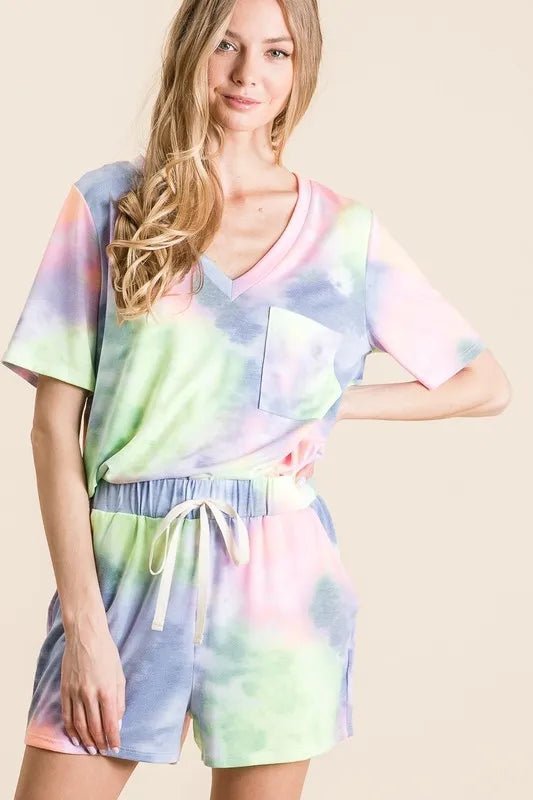 BiBi Tie Dye Casual Shorts – Festival Ready - -
