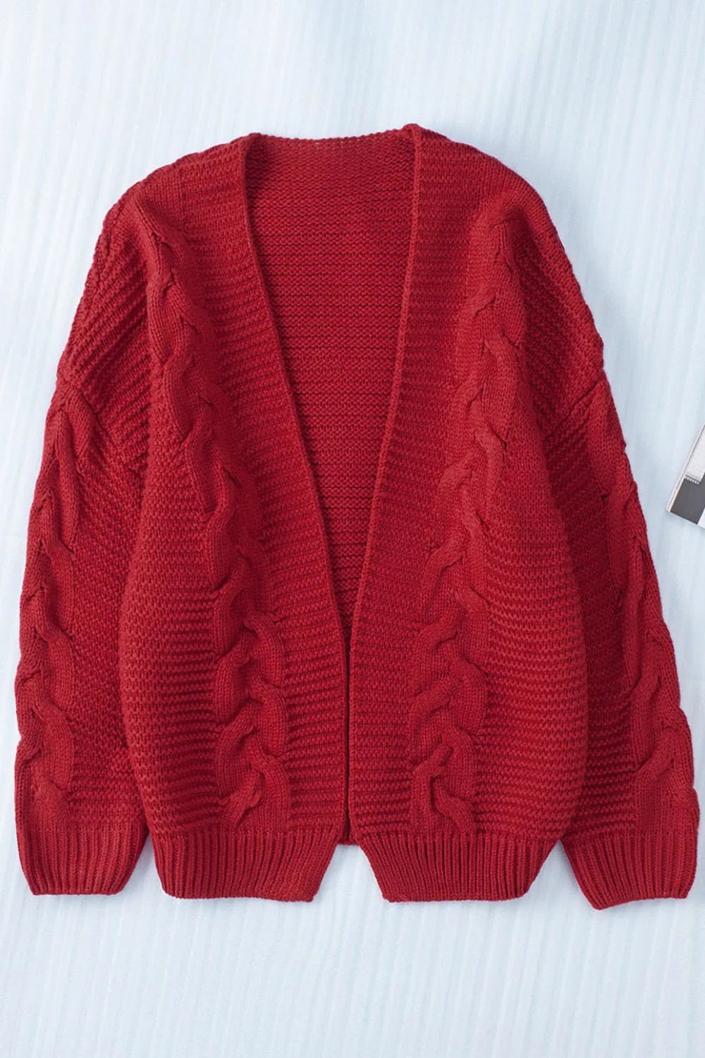 Cable - Knit Open Front Cardigan - Cozy Knitwear – | Shannon’s Chique Boutique