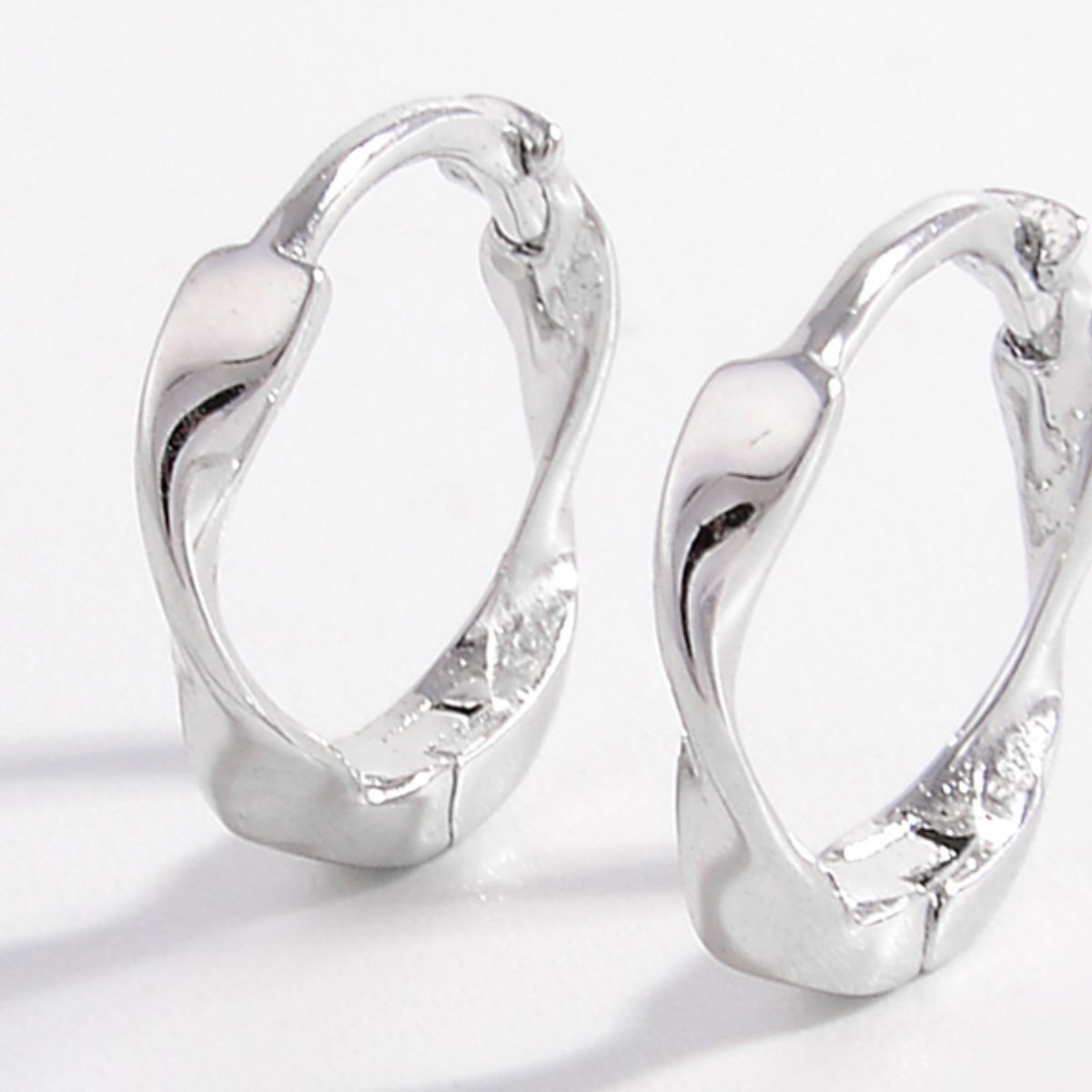 925 Sterling Silver Hoop Earrings - -