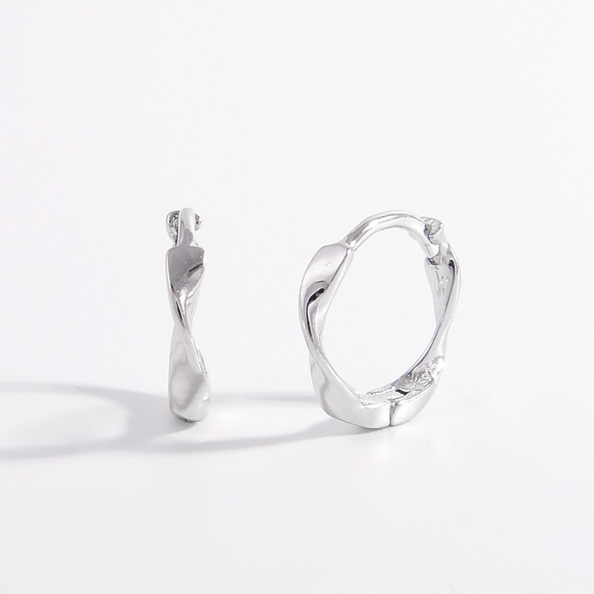 925 Sterling Silver Hoop Earrings - Silver One Size -