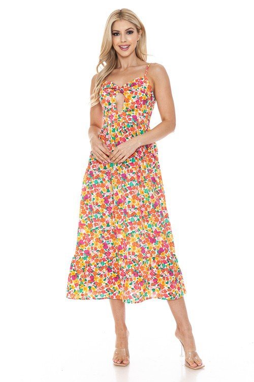 Floral V-Neck Maxi Dress – Garden Party - -