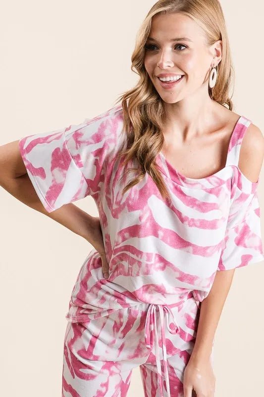 Zebra Print French Terry Lounge Set - Two - Piece Matching Set – | Shannon’s Chique Boutique