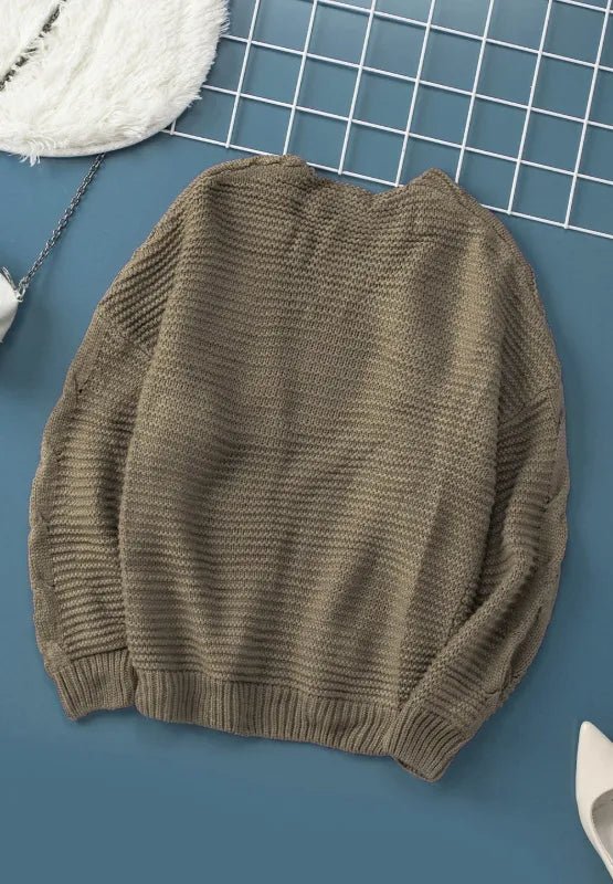 Cable - Knit Open Front Cardigan - Cozy Knitwear – | Shannon’s Chique Boutique
