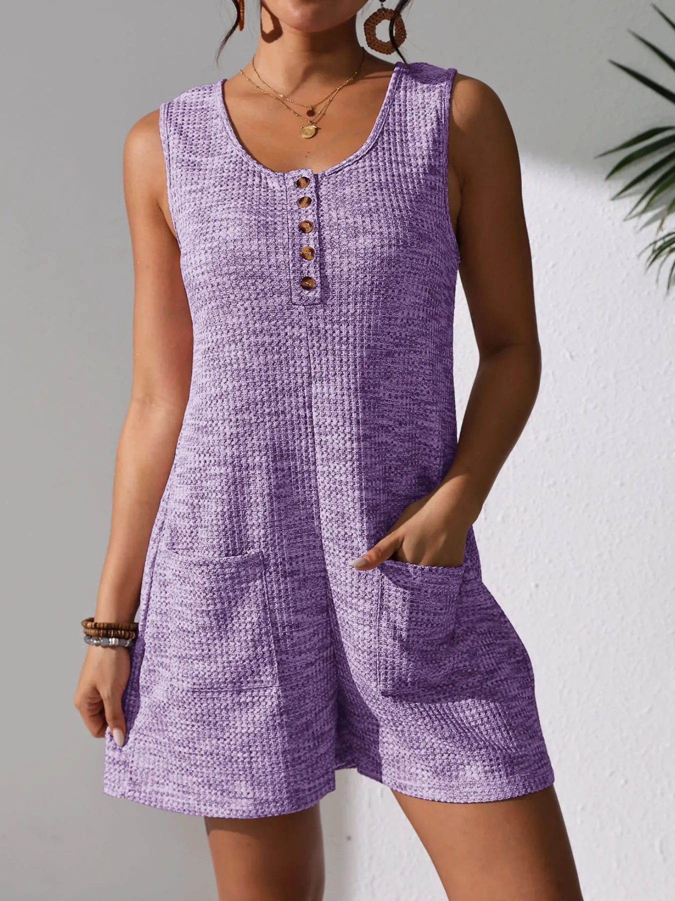 Full Size Button Front Romper with Pockets Plus Size – | Shannon’s Chique Boutique