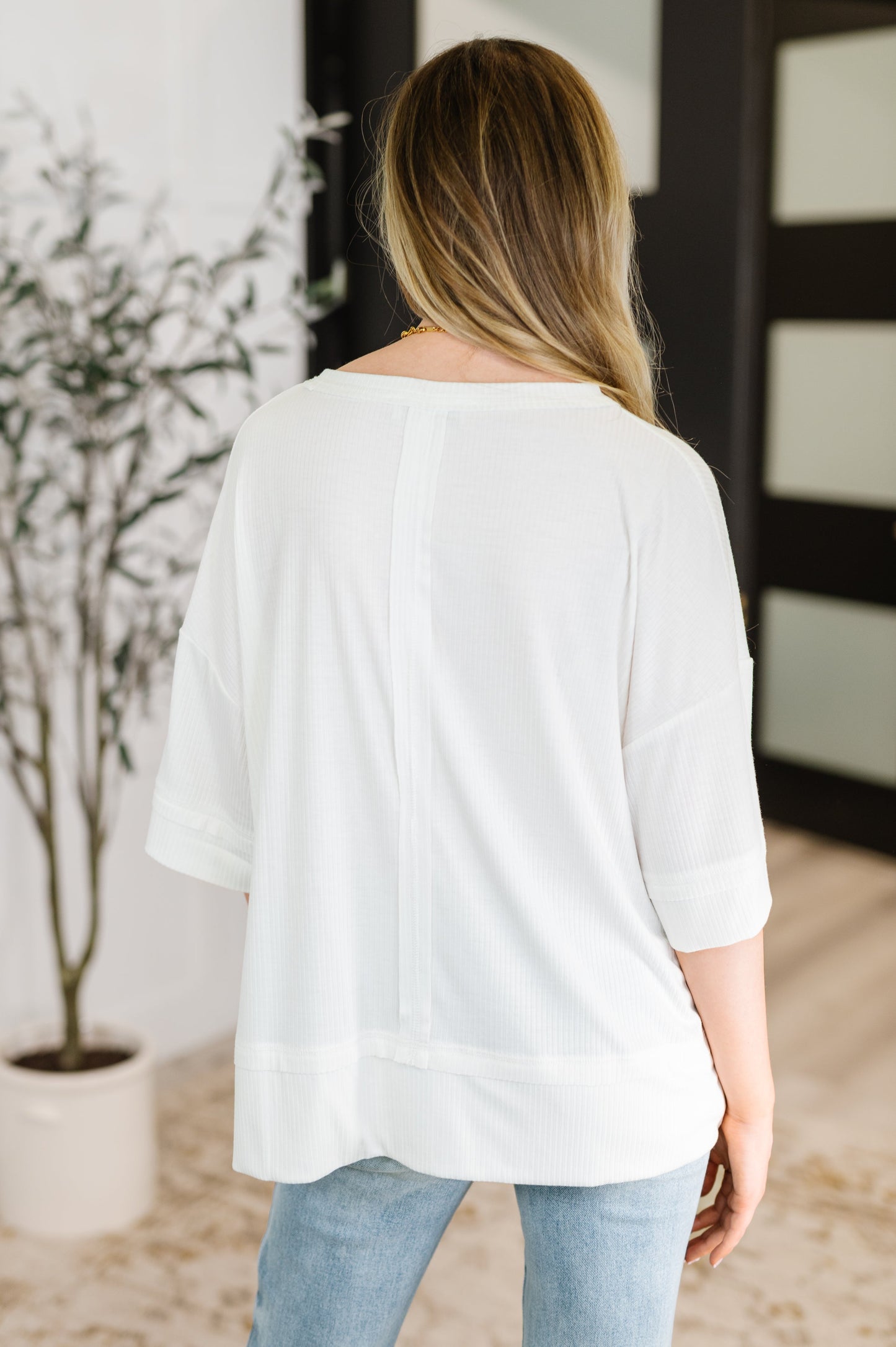 Stay On Top Relaxed Tee in Off White - - Womens