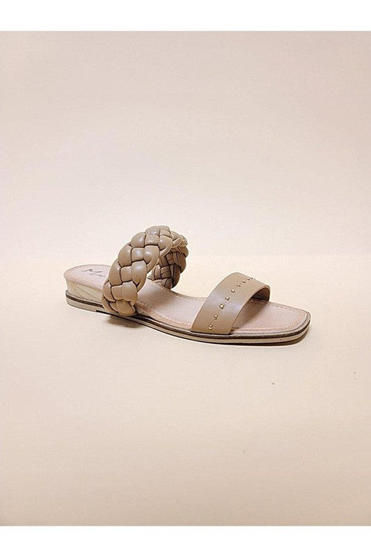 SILAS-SLIDE SANDALS - TAUPE -