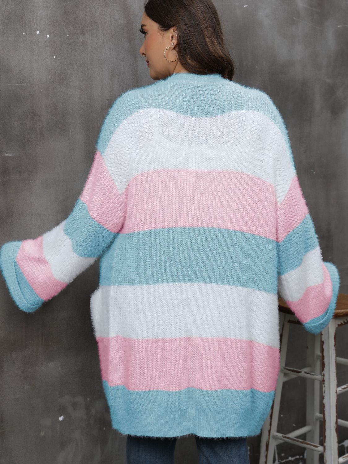 Plus Size Open Front Cozy Cardigan (Curve Comfort) - -