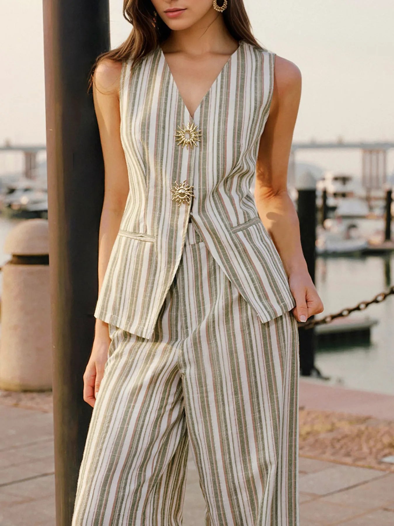 Luxe Striped Coordinated Set - Elevated Two - Piece Ensemble – | Shannon’s Chique Boutique