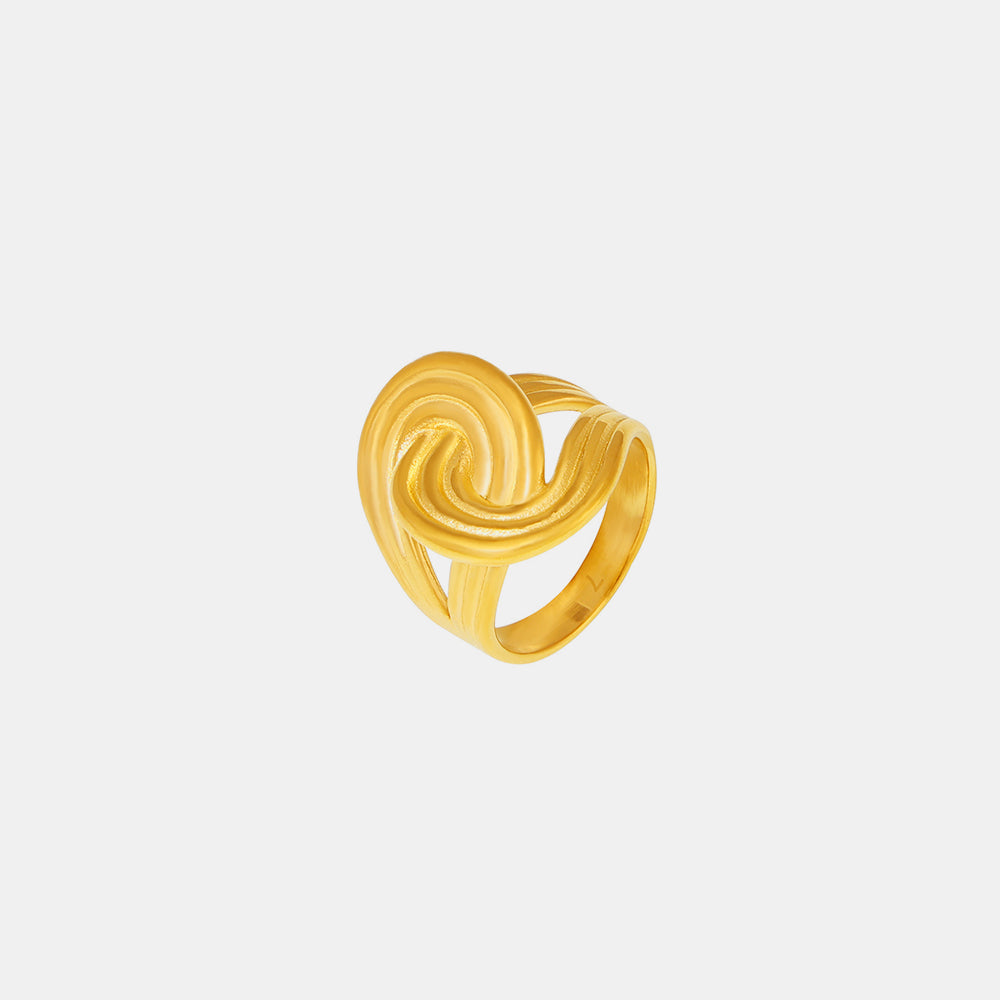 18K Gold-Plated Twisted Ring - -