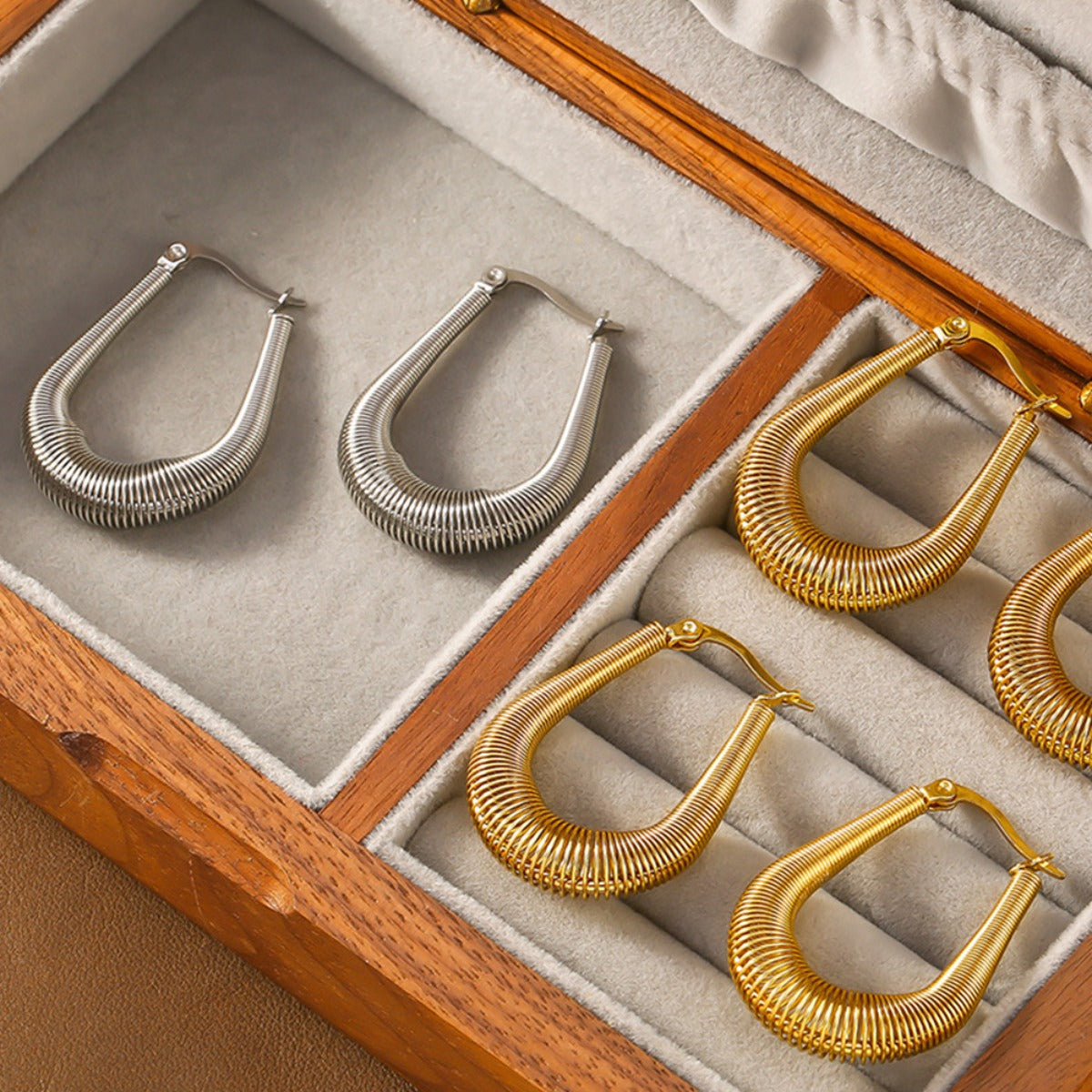 Modern U Shape Hoop Earrings - -