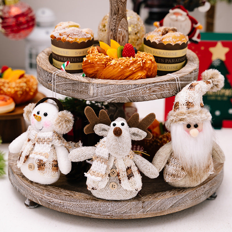 Santa Snowman Reindeer Hanging Ornament - -