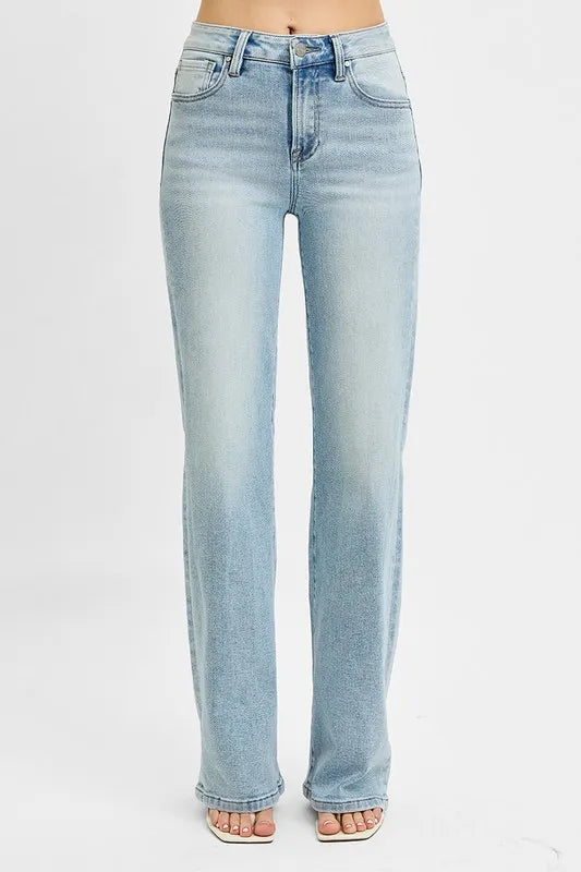 RISEN High Rise Wide Leg 90's Jeans.