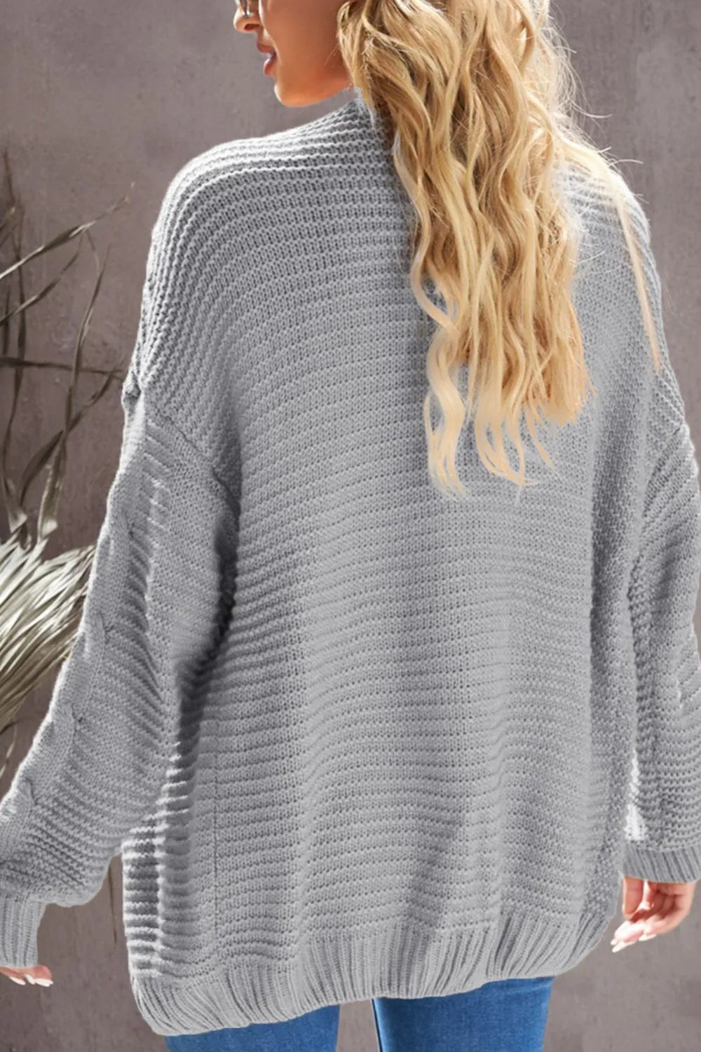Cable - Knit Open Front Cardigan - Cozy Knitwear – | Shannon’s Chique Boutique