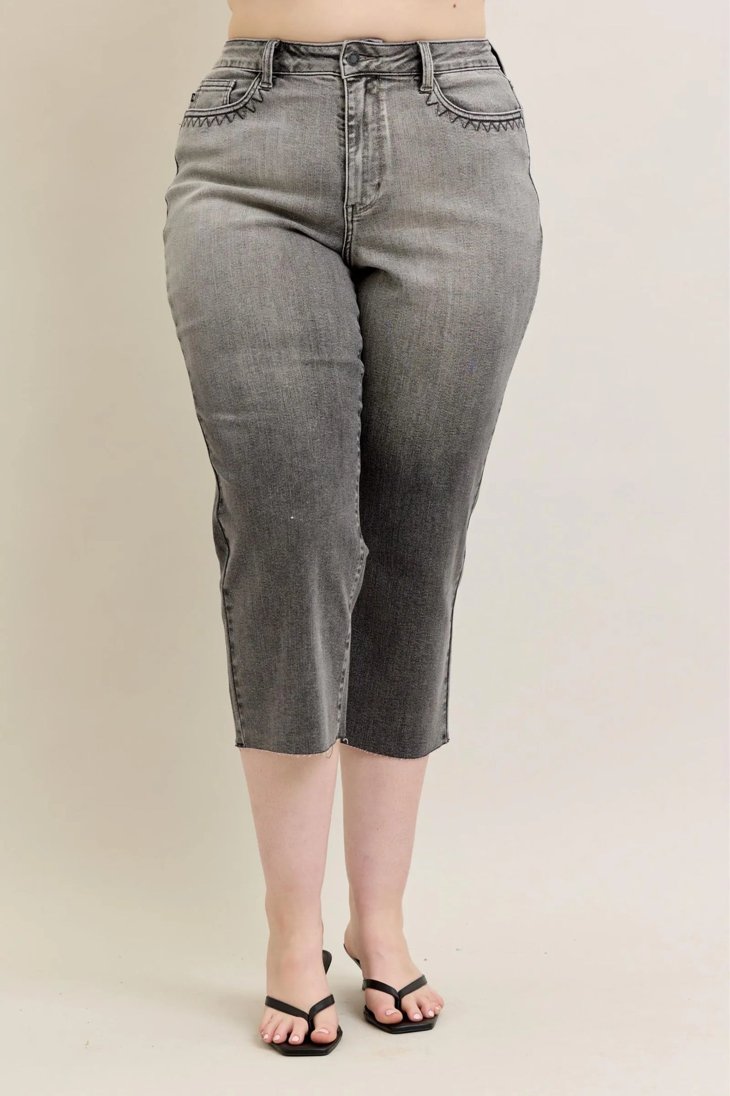 Judy Blue Full Size Wide Leg Capris Jeans Plus Size – | Shannon’s Chique Boutique