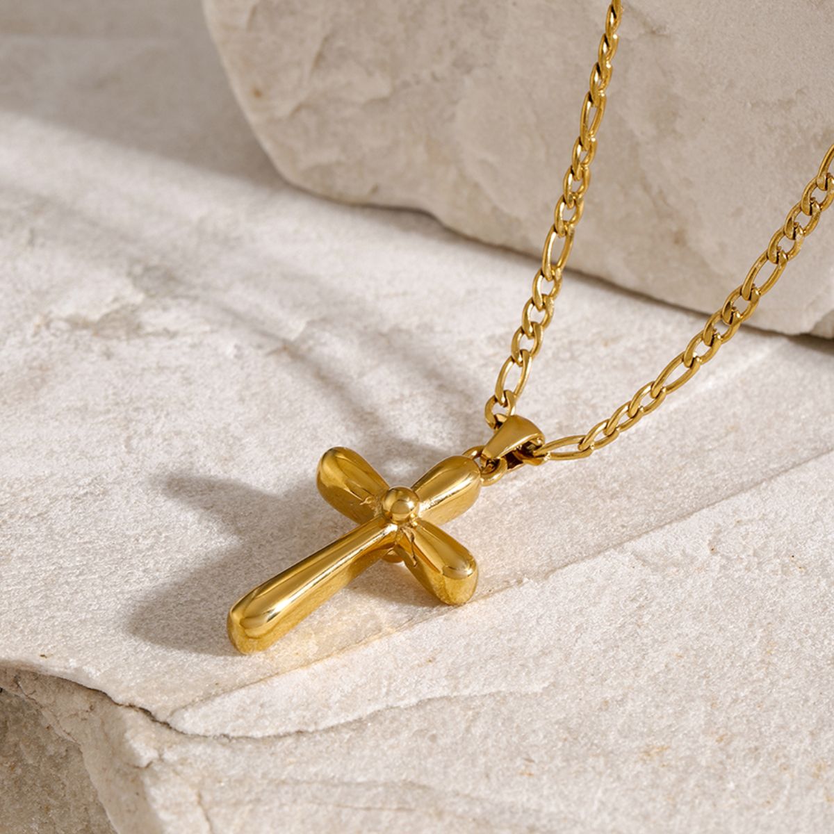Stainless Steel Cross Necklace - -
