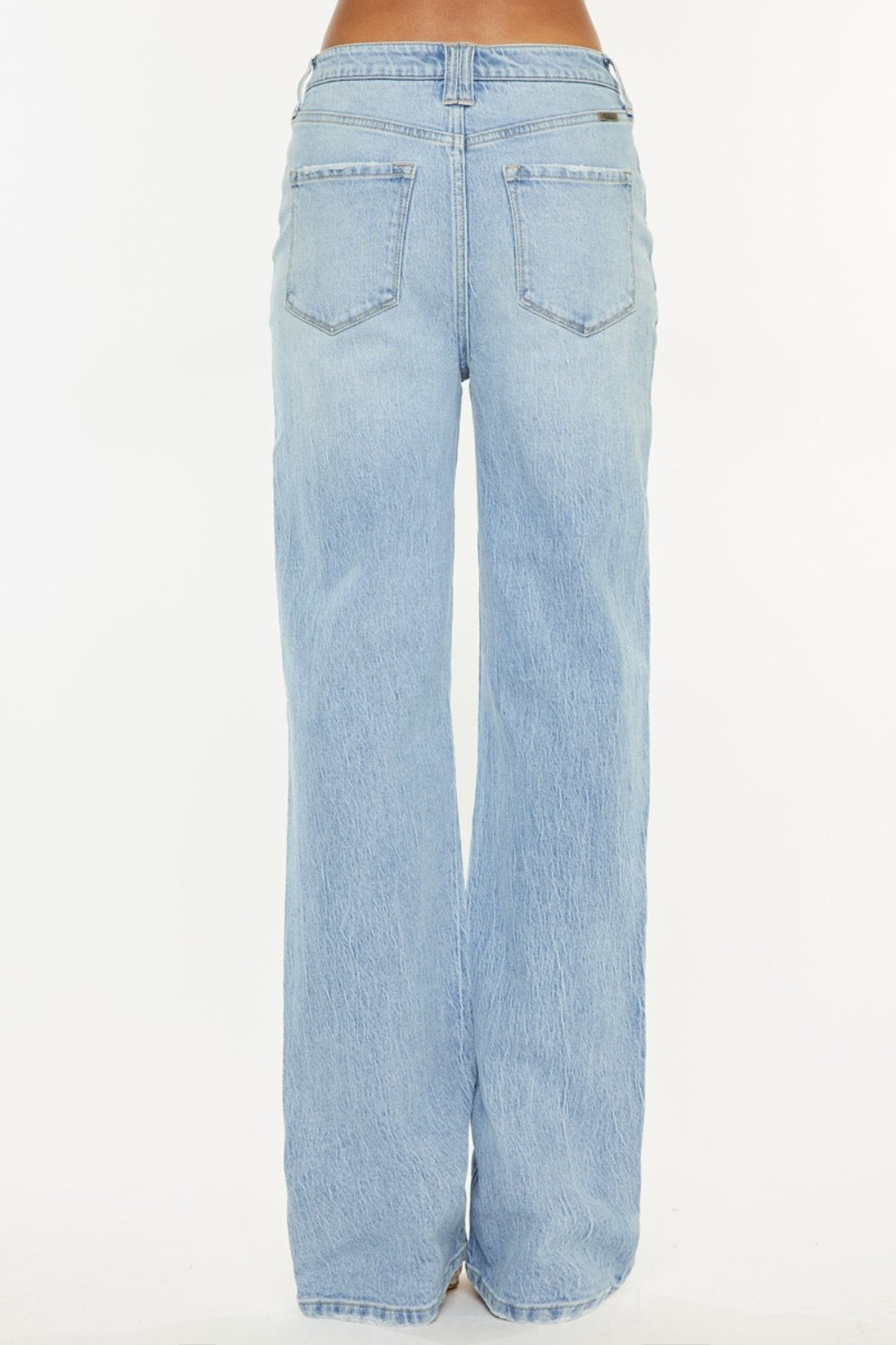 Kancan Distressed High Waist Straight Jeans - -