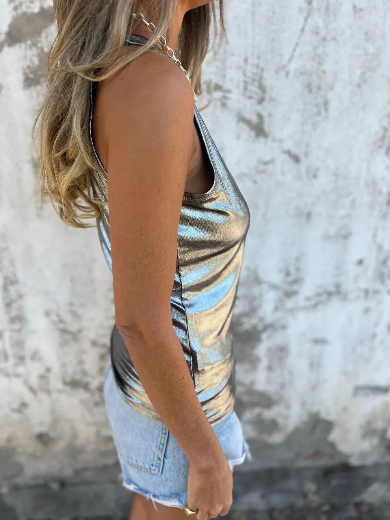 Full Size Round Neck Tank Top Plus Size - -
