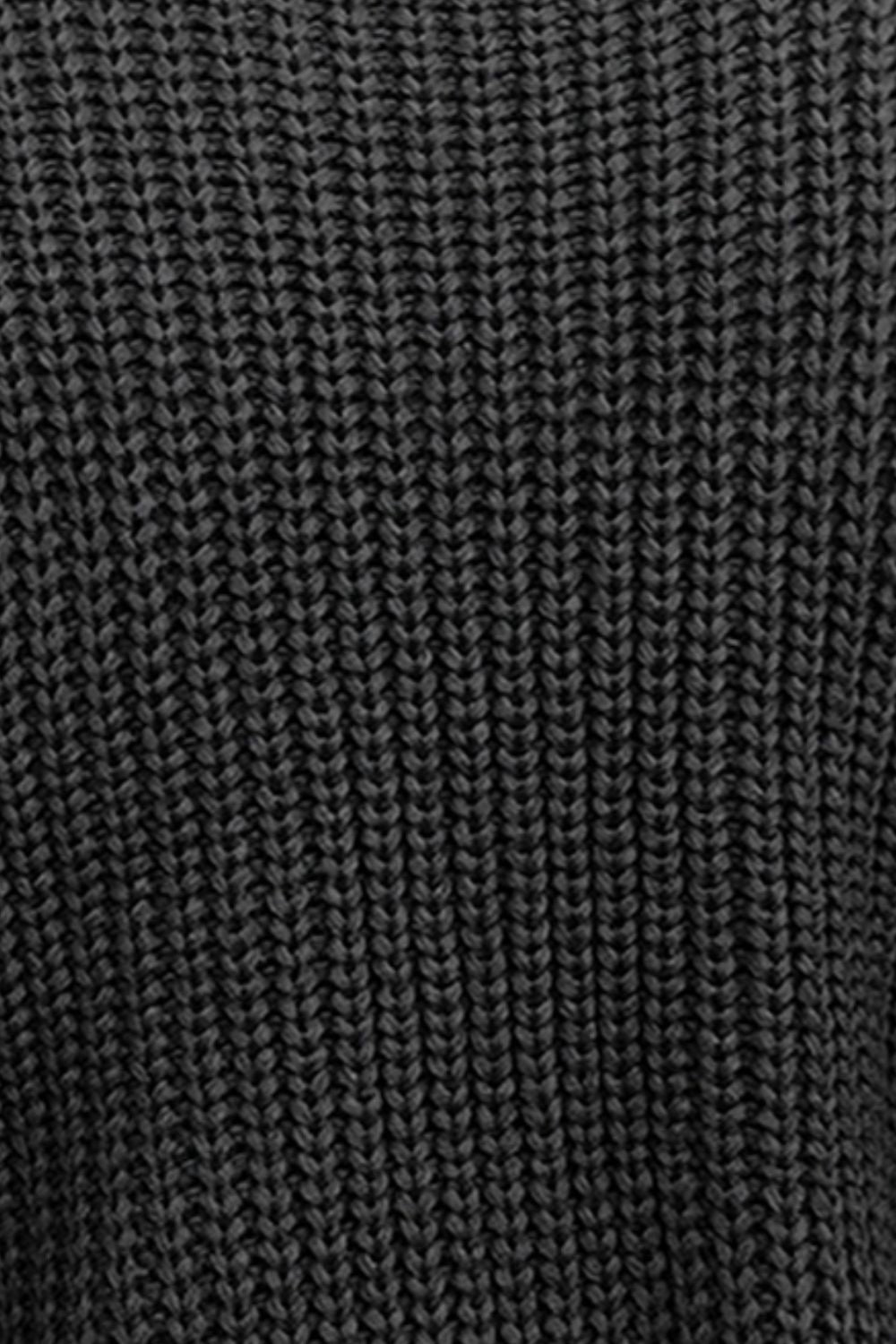 Cable-Knit Mock Neck Cap Sleeve Sweater - -