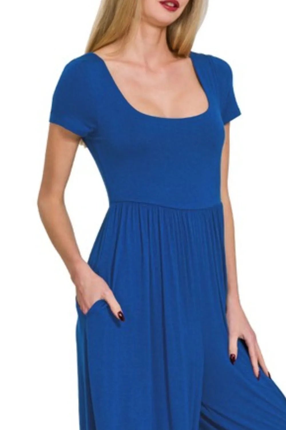 Zenana Double Layer Short Sleeve Jumpsuit – Casual Chic - -