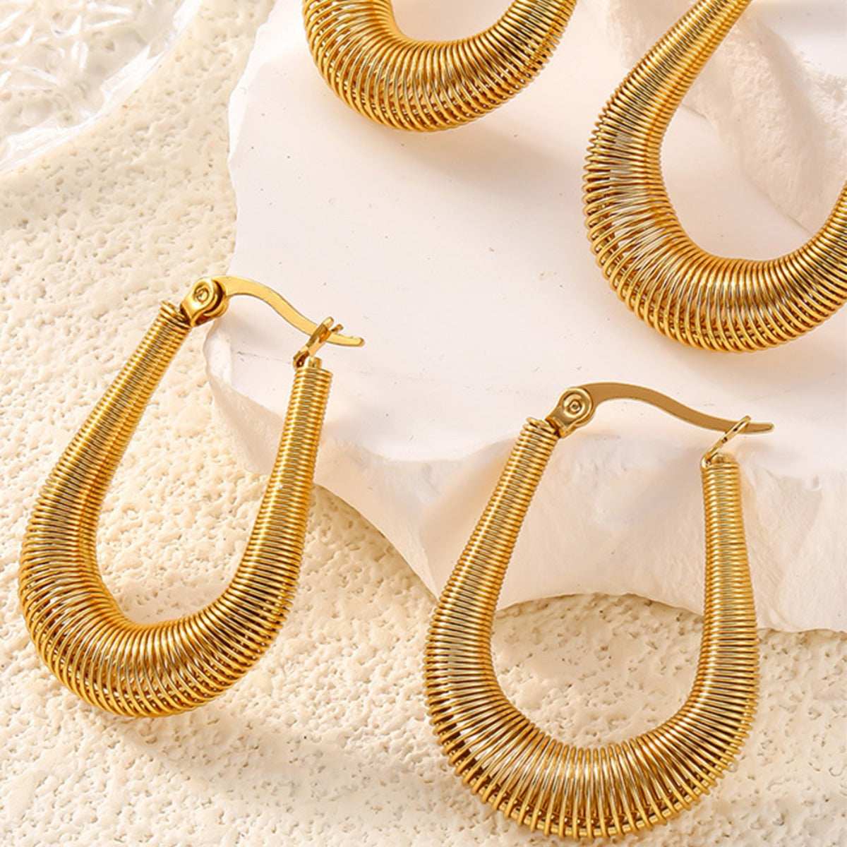 Modern U Shape Hoop Earrings - -