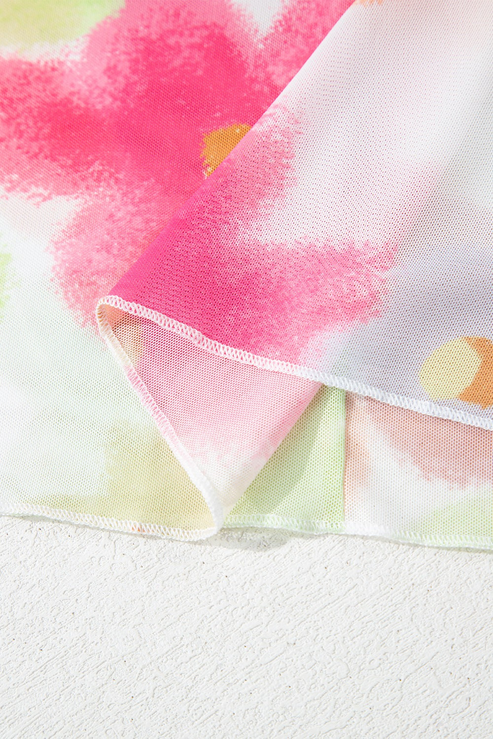 Printed Round Neck Short Sleeve Blouse - -