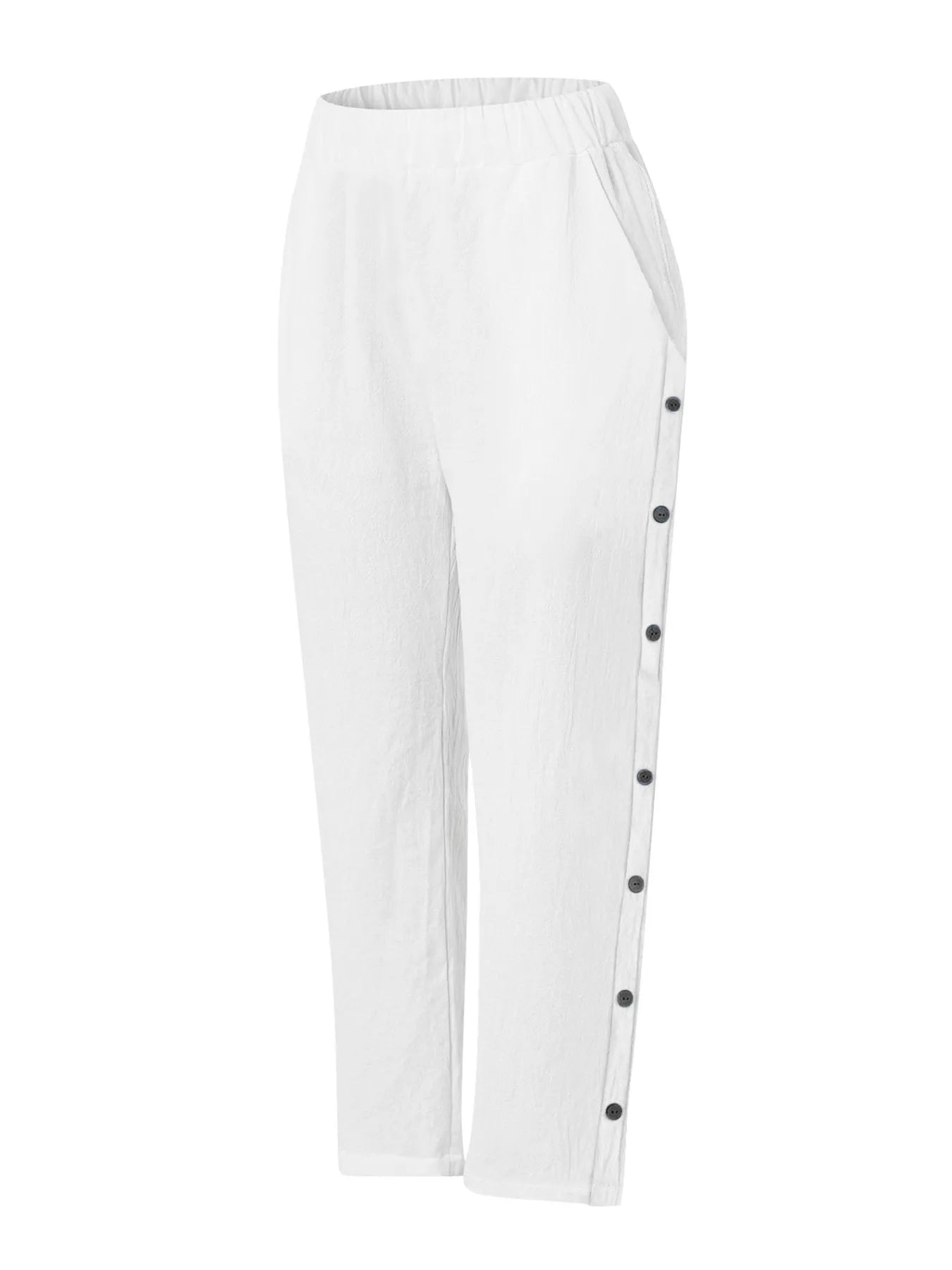 Coastal Stroll – Button Linen Pants – | Shannon’s Chique Boutique