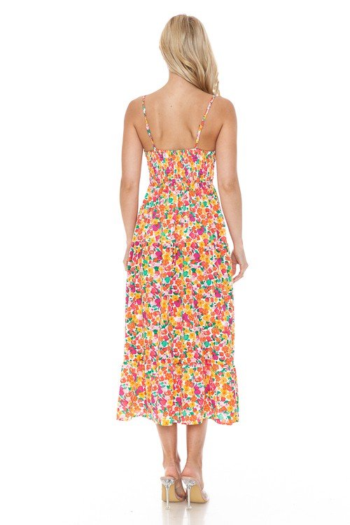 Floral V-Neck Maxi Dress – Garden Party - -