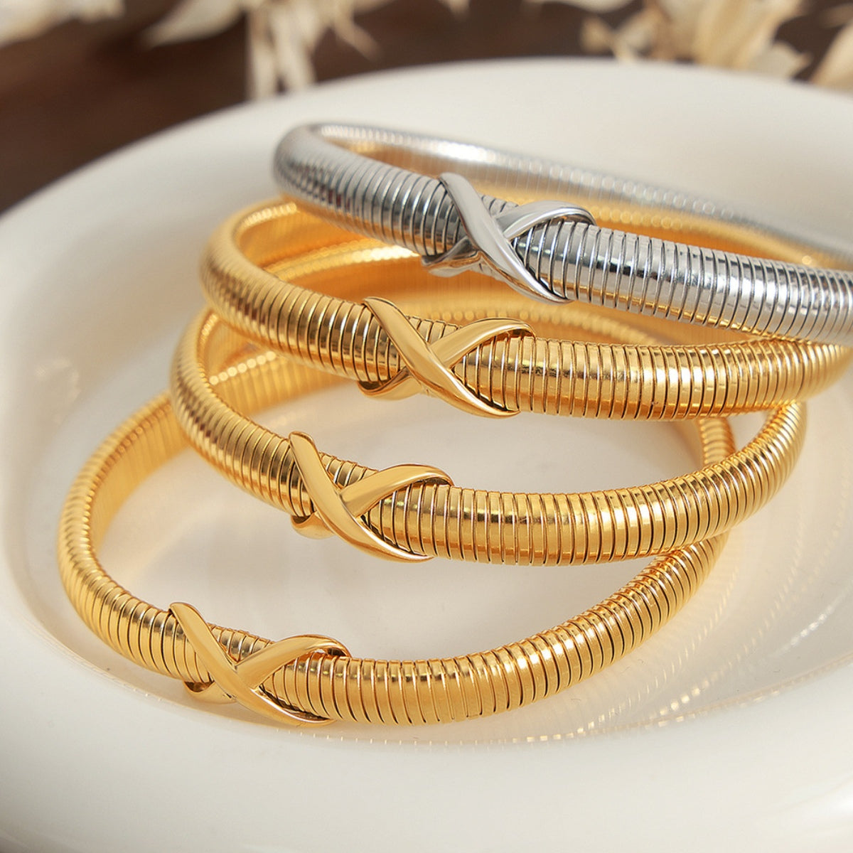 Unique Spring Coil Bracelet - -