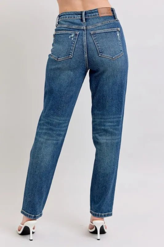 Judy Blue Full Size High Waisted Rigid Magic Non - destroy Straight Leg Jeans Plus Size – | Shannon’s Chique Boutique